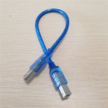 Jelang 30 cm USB 2.0 Tip A Erkek - B Erkek (Am - Bm) Adaptör Dönüştürücü Kısa Veri Kablosu Kablosu Yazıcı Için Mavi (Yurt Dışından)