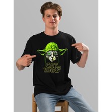 Bu Tshirt Cat Wars - Yoda' Temalı Oversize Unisex T-Shirt.