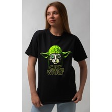 Bu Tshirt Cat Wars - Yoda' Temalı Oversize Unisex T-Shirt.