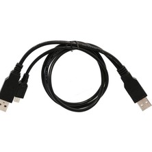 Jelang Çift USB 2.0 Tip A'dan USB Mini 5 Pimli Tip B X1 Y Veri ve Güç Kablosu DU55 (Yurt Dışından)