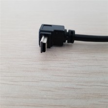 Jelang Araç Ses 90 Derece Aşağı Dirsek Mini USB Erkek USB A Dişi Dönüştürücü Adaptör Veri Uzatma Kablosu Siyah 10 cm (Yurt Dışından)