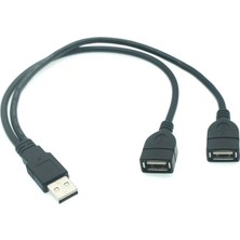 Jelang 1 Adet 30CM USB 2.0 A 1 Erkek 2 Çift USB Dişi Veri Merkezi Güç Adaptörü Y Ayırıcı USB Şarj Güç Kablosu Kablosu Uzatma Kablosu (Yurt Dışından)