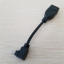 Jelang Araç Ses 90 Derece Aşağı Dirsek Mini USB Erkek USB A Dişi Dönüştürücü Adaptör Veri Uzatma Kablosu Siyah 10 cm (Yurt Dışından)