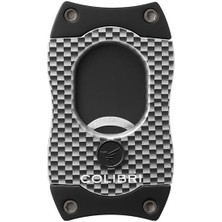 Colibri S-Cut Karbonfiber Beyaz - Gümüş Puro Makası Kesici