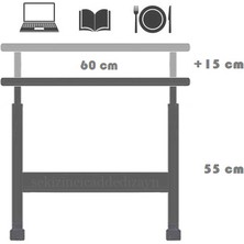 servetavcı Yükseklik Ayarlı Laptop Sehpası Çalışma Masası - Atlantik Çam 60X35