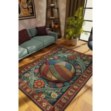 Homshtag Voleybol Desenli Halı Çok Renkli Halı Spor Severe Hediye Halı Spor Sever Için Çiçekli Halı