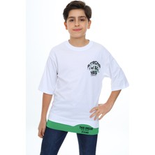 Angelos Girls Erkek Çocuk Garni Detaylı Baskılı T-Shirt 9-14 Yaş LX7083
