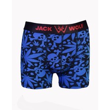 Jack Wolf Desenli 3 Lü Kutu Pamuklu Likralı Erkek Boxer