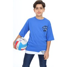 Angelos Girls Erkek Çocuk Garni Detaylı Baskılı T-Shirt 9-14 Yaş LX7083