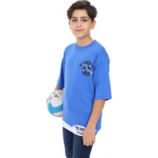 Angelos Girls Erkek Çocuk Garni Detaylı Baskılı T-Shirt 9-14 Yaş LX7083