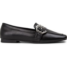 Deery Siyah Kadın Tokalı Loafer Ayakkabı - K1211ZSYHC01