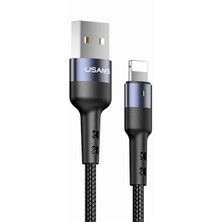 Sipariş Vakti Usams US-SJ311 USB To Lightning Örgülü Şarj ve Data Kablosu 1m