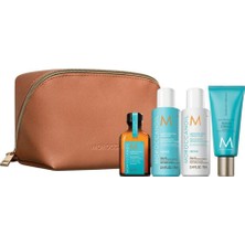 Moroccanoil Moisture Repair Travel Kit Moisture Repair Şampuan Saç Kremi Saç Bakım Yağı ve El Kremi Seyahat Seti