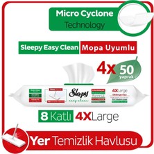 Sleepy Easy Clean Beyaz Sabun Katkılı Mopa Uyumlu Yer Temizlik Havlusu 4X50 Yaprak (200 Yaprak)