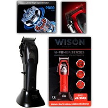 WISON W-Power Serisi WS-9500 Profesyonel Yüksek Hız 9000 Rpm 2500 Mah 8 Taraklı Tıraş Makinesi