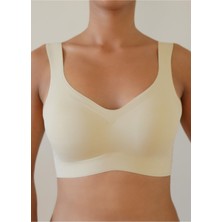 F.K. Lazer Kesim Seamless Bralet Sütyen 301 Ten Renk XL Kadın İçin Desteksiz Rahatlık