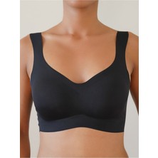 F.K. Seamless Bralet Sütyen 301 Kadın 2XL Siyah Lazer Kesim ile Gün Boyu Konfor
