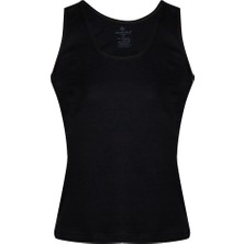 Ceylanoğlu 3'lü Bayan Ribana Saten Geniş Askılı ATLET-167 Siyah