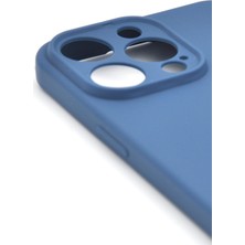 NOVKA Phone Accessories  iPhone 14 Pro Uyumlu Düz Renk Esnek Yumuşak Silikon Kılıf  Rubber Indigo Mavi