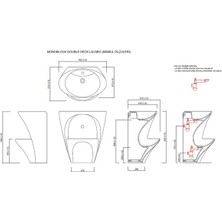 Güral Vit Double Deck Çift Hazneli Yarım Monoblok Lavabo