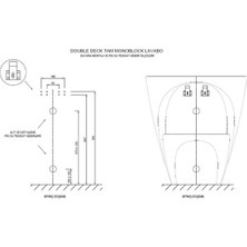 Güral Vit Double Deck Çift Hazneli Yarım Monoblok Lavabo