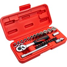 Izeltaş 1/4" Altı Köşe Mini Lokma Anahtar ve Bits Set 27 Parça