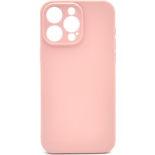 NOVKA Phone Accessories  iPhone 15 Pro Max Uyumlu Düz Renk Esnek Yumuşak Silikon Kılıf  Rubber Pudra Pembe