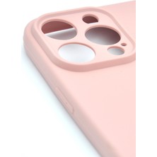 NOVKA Phone Accessories  iPhone 15 Pro Max Uyumlu Düz Renk Esnek Yumuşak Silikon Kılıf  Rubber Pudra Pembe