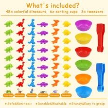 Szjiede Sayma Dinozor Oyuncakları Sıralama Kaseleriyle Eşleştirme Oyunları Matematik Için Okul Öncesi Öğrenme Aktiviteleri Renk Sıralama Eğitici Duyusal Montessori Stem 3+ Yaş Çocuklar Içi (Yurt Dışından)