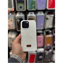 Kristal Teknoloji iPhone 14 Pro Max Için  Özel Tasarlanmış  Beyaz Taşlı Swarovski Kılıf