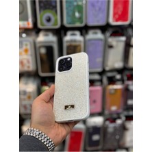 Kristal Teknoloji iPhone 14 Pro Max Için  Özel Tasarlanmış  Beyaz Taşlı Swarovski Kılıf