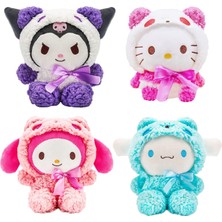 Szjiede 4pcs Kawaii Peluş Oyuncaklar, 10-Inç Sevimli Kuromi Peluş, My Melody Peluş Bebekler, Cinnamoroll Doldurulmuş Hayvanlar Peluş Şekil Oyuncak, Kız Çocuk Hayranları Için Hediyeler (4 A (Yurt Dışından)