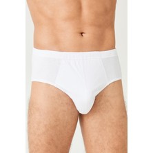 Fsm1453 Erkek Pamuklu Klasi̇k Beyaz Sli̇p Külot  2'li - 423 -(500)