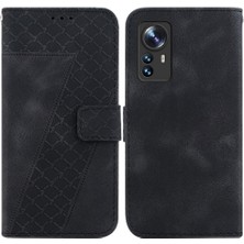 BDT Market Xiaomi 12/12S/12X Pu Deri Kart Yuvası Fonksiyonu Için Telefon Kılıfı Kabartmalı (Yurt Dışından)