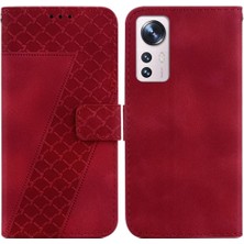 BDT Market Telefon Kılıfı Için Xiaomi 12 PRO/12S Pro Pu Deri Kabartmalı Desen Çevirme Kartı (Yurt Dışından)