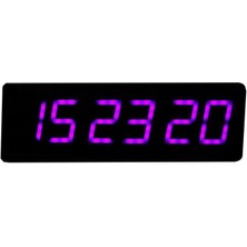 Sanec Saniyeli Dijital LED Duvar ve Masa Saati - Mor (Kasa Ölçüsü: 12X35 Cm)