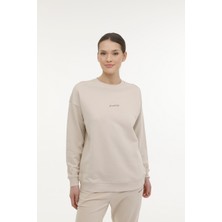 Lotto W-Delfın C Neck Sweat 4fx Bej Kadın Sweatshirt