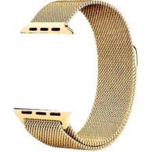 Teleplus Watch Series 8 45MM Kordon Hasır Metal KRD01 Gold