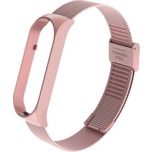 Teleplus Xiaomi Mi Band 5 Kordon Clipsli Hasır Metal Kordon KRD06 Bronz