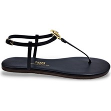 Tkees T8023 Tokalı Siyah Kadın Parmak Arası Sandalet
