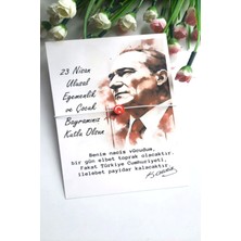 Emtory Home 10 Adet Atatürk Kırmızı Silüet Kartlı Türk Bayraklı Bileklik