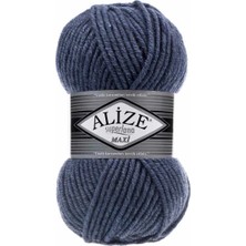 Alize 5 Adet Süperlana Maxi Denim Melanj 203 Kalın El Örgü Ipi Yelek Hırka Ipi Atkı Bere Kazak Ipliği