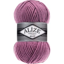 Alize 5 Adet Süperlana Maxi Gül Kurusu 28 Kalın El Örgü Ipi Yelek Hırka Ipi Atkı Bere Kazak Ipliği