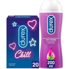 Durex Chill Karma Prezervatif 20’li + Durex Play  & Masaj Jeli Aloe Vera, 200 ml