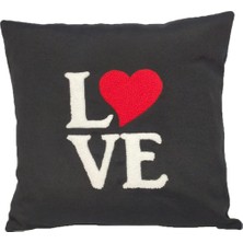 Angel's Collection Love Punch Işlemeli Kırlent Kılıfı Tekli