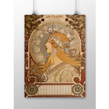 Poster City Alphonse Mucha, Zodyak Takvimi Tablosu Sanat Posteri