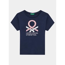 Benetton Lacivert Kız Çocuk T-Shirt 3I1XC10H8