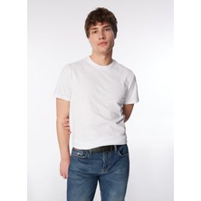 Lee Cooper Baselo Erkek %100 Pamuk O Yaka T-Shirt Beyaz