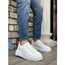 BA0801 BOA Beyaz Yüksek Taban Erkek Spor Ayakkabı
