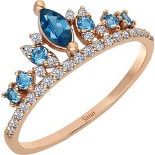 Sirius Pırlanta ve Topaz Taşlı Elizabeth Tacı Yüzük